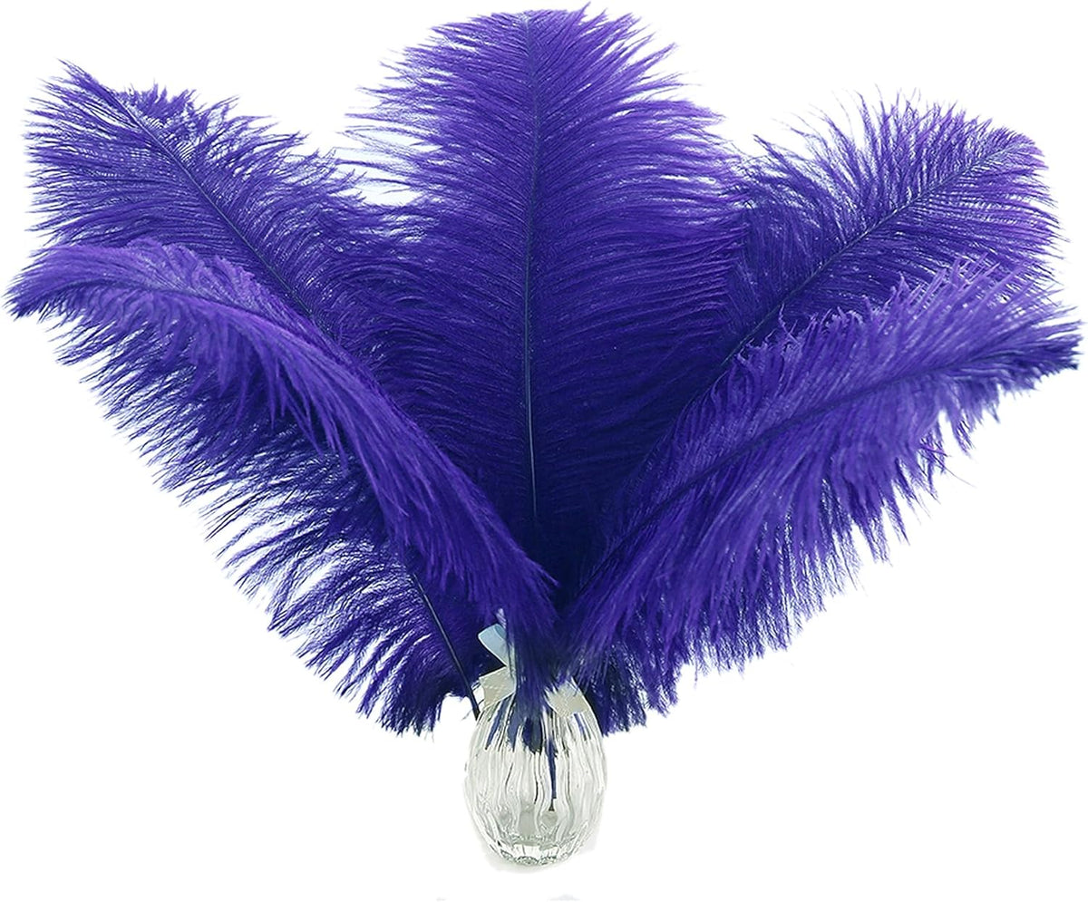 Ballinger Royal Blue Ostrich Feathers - 24Pcs 12-14inch Craft Feathers for Party Centerpieces