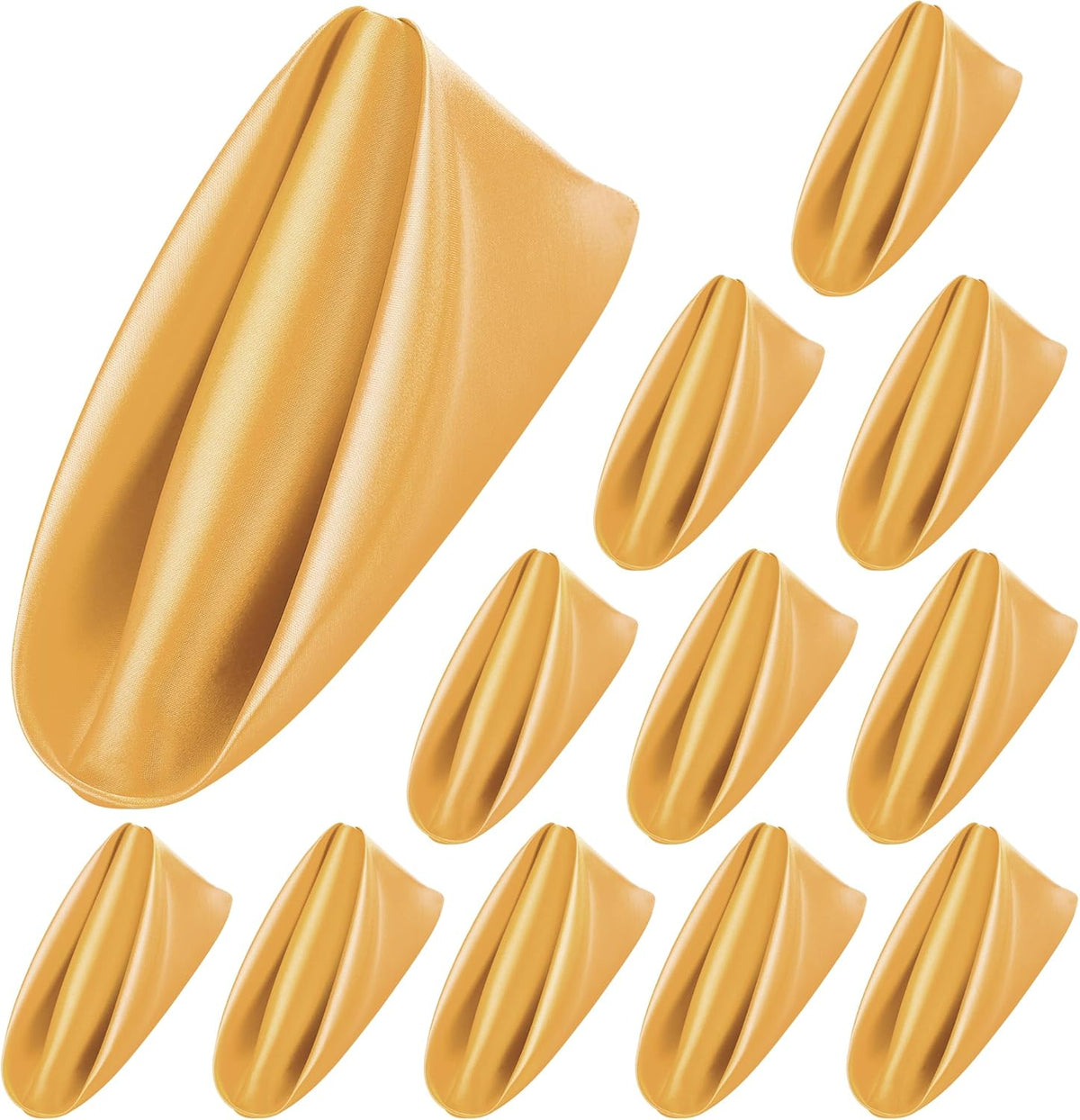 ANECO 12 Pieces Satin Napkins Soft Dinner Napkins Square Table Napkins 17 x 17 Inches for