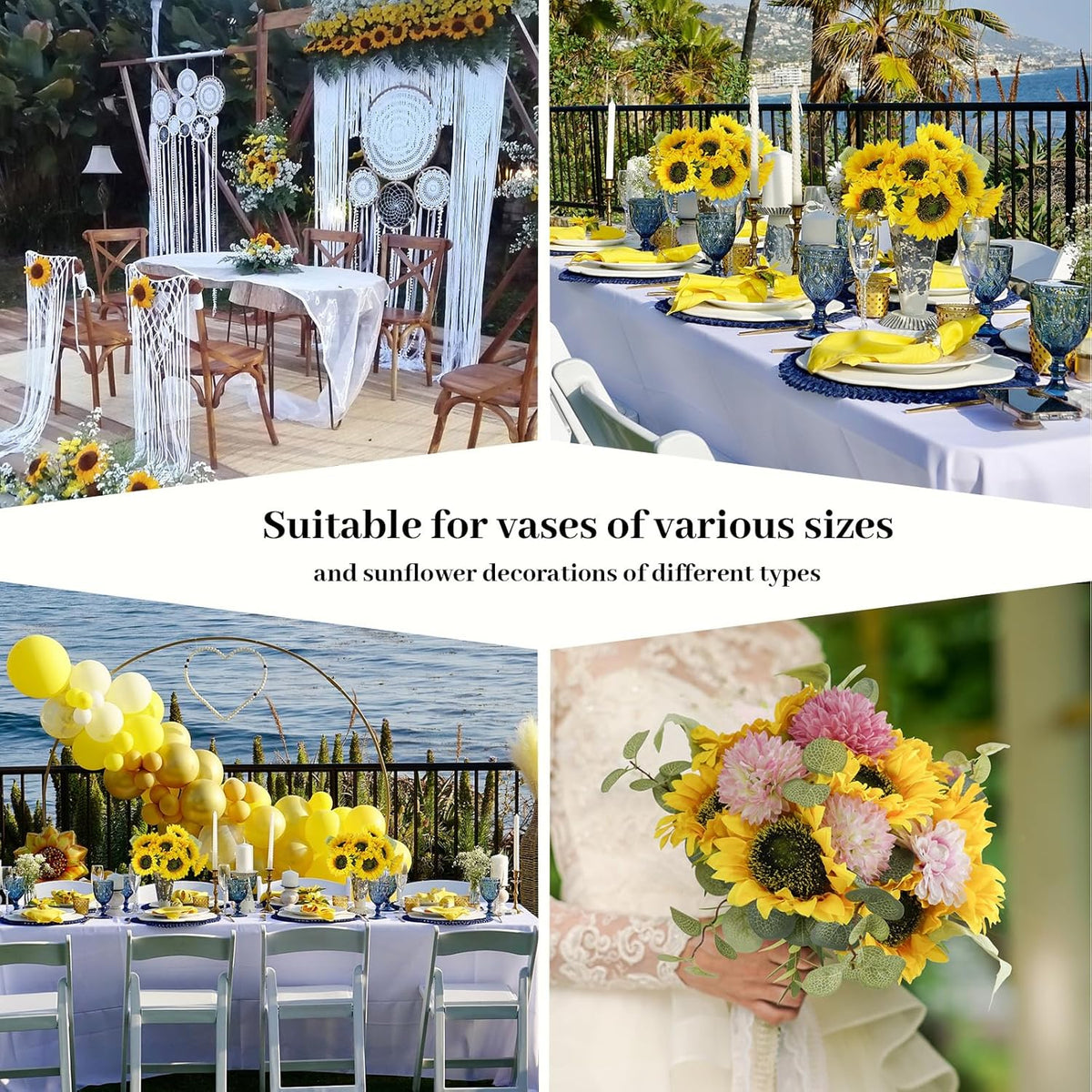 Artificial Sunflowers Flowers with Vase,Fake Flowers Bouquet for Sunflower Decor,Sunflower Kitchen