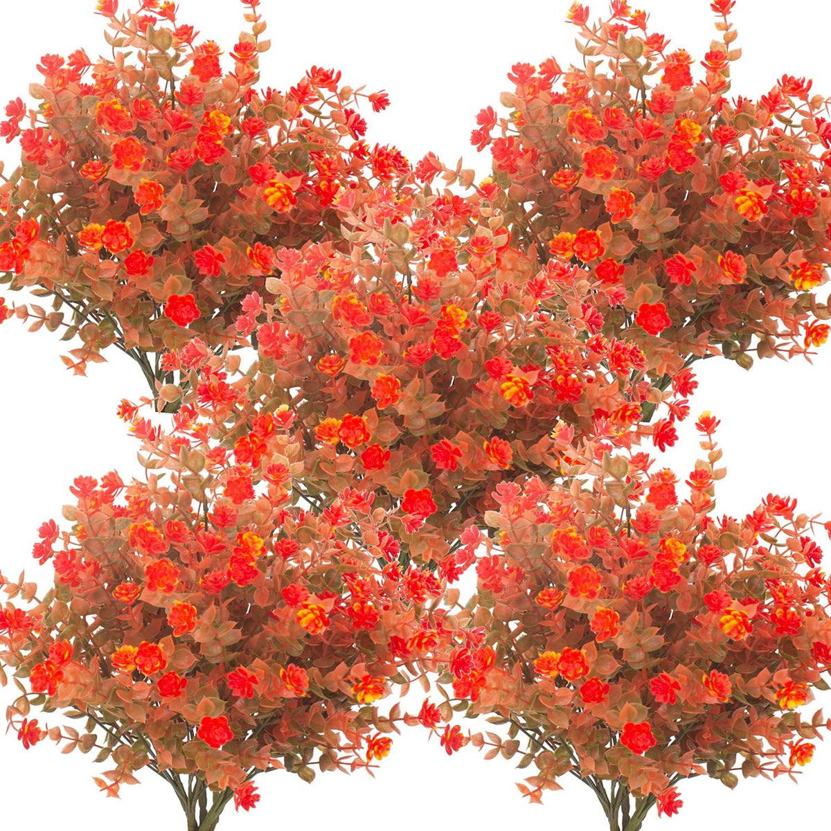 Artificial Fall Flowers, Fake Outdoor UV Resistant Autumn Plants for Home Kitchen Christmas