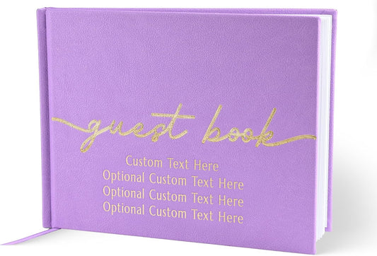 Promot Personalized Guestbook for Party (Lavender Purple) - 110 Lined Pages in Wood-Free Vegan