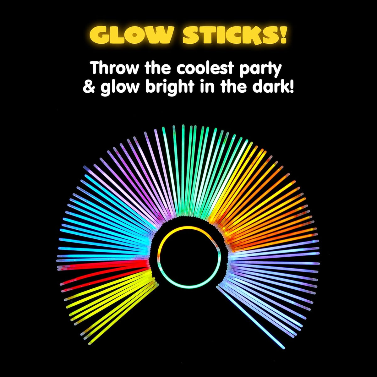 JOYIN 400 Pcs 8" Glowsticks, Halloween Supplies Pack, Bracelets Necklaces, Glow in the Dark Party