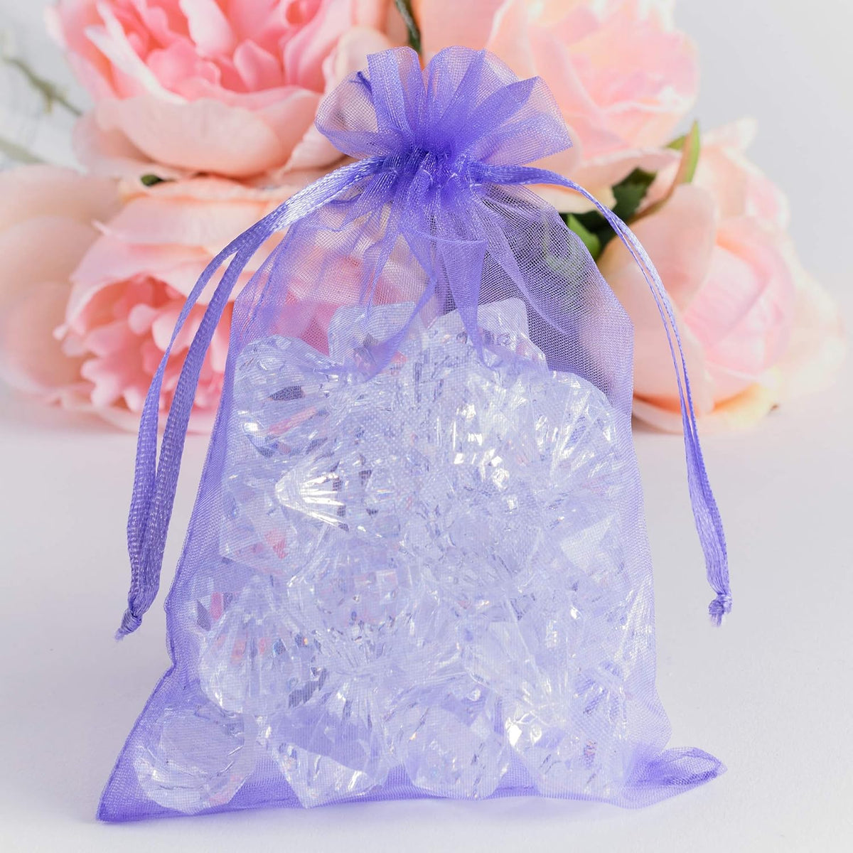 Super Z Outlet 100 Pack 4x6 Inch Mini Sheer Drawstring Organza Transparent Bags Jewelry Sack
