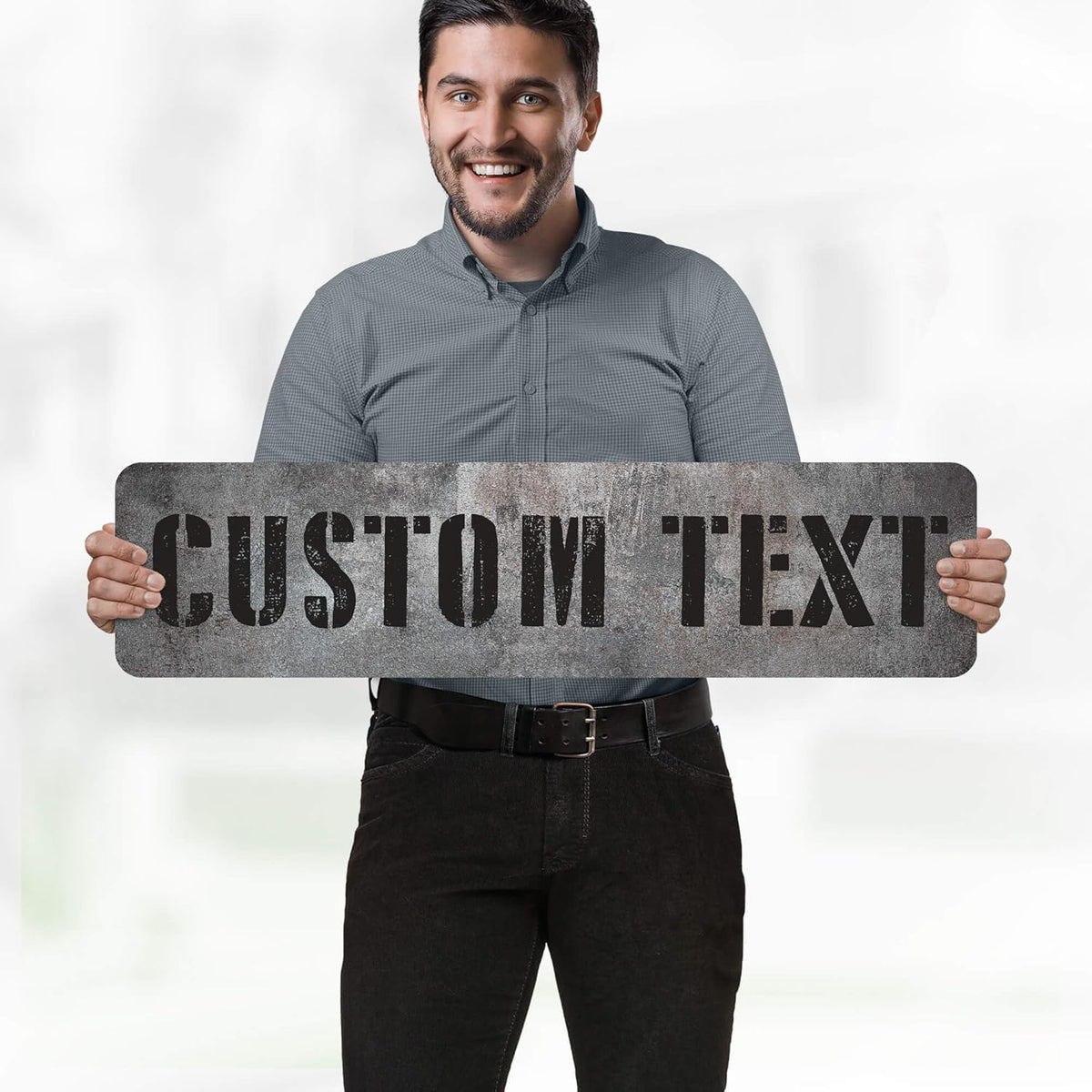 Custom Sign, Custom Street Sign, 11 Font Colors, 13 Font Styles, 4 Hole Options, 22 Sizes, 8x32