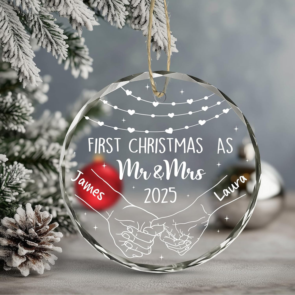 Personalized The Year We Became Mr & Mrs Christmas Ornament - Wedding Gifts For Newlywed Couple