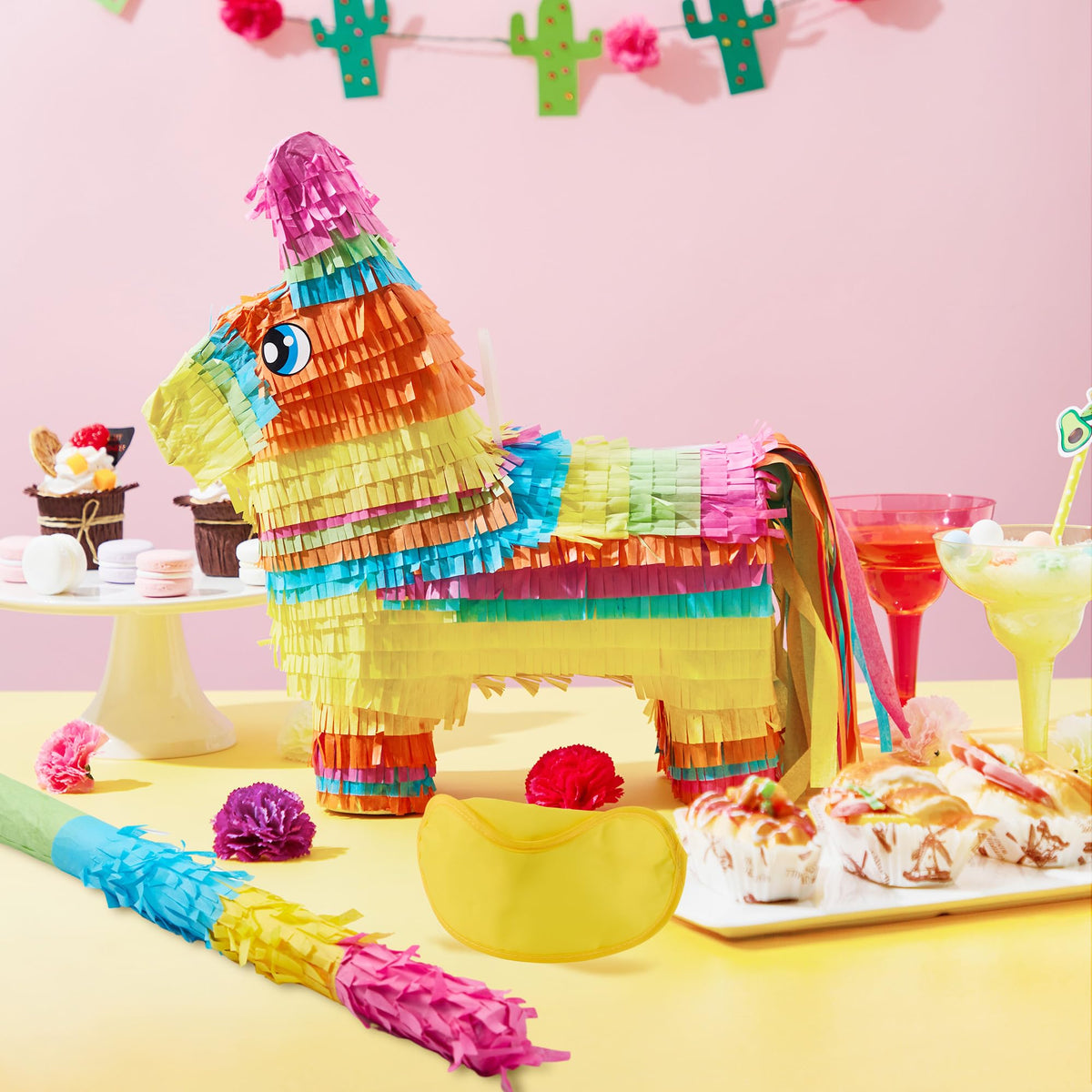 Cinco De Mayo Donkey Pinata for Kids Birthday Party for Fun Fiesta Taco Party Supplies, Luau Event