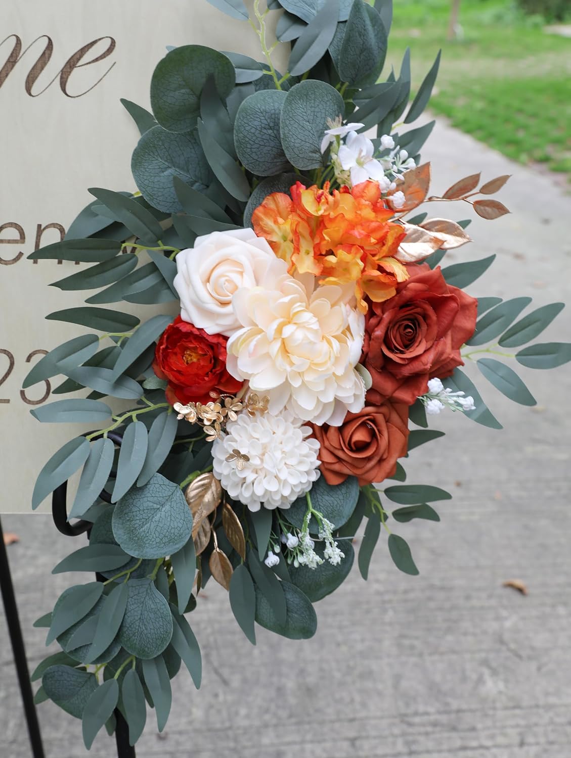 ponatia Wedding Arch Flowers (Pack of 2), Artificial Burnt Orange Wedding Flowers for Wedding