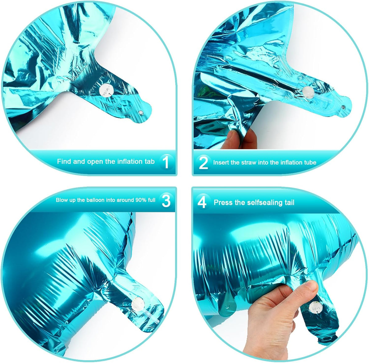 Digital Number 7 Blue Birthday Balloon 40 Inch, Foil Balloons for 7 17 27 70 77 Party Decorations