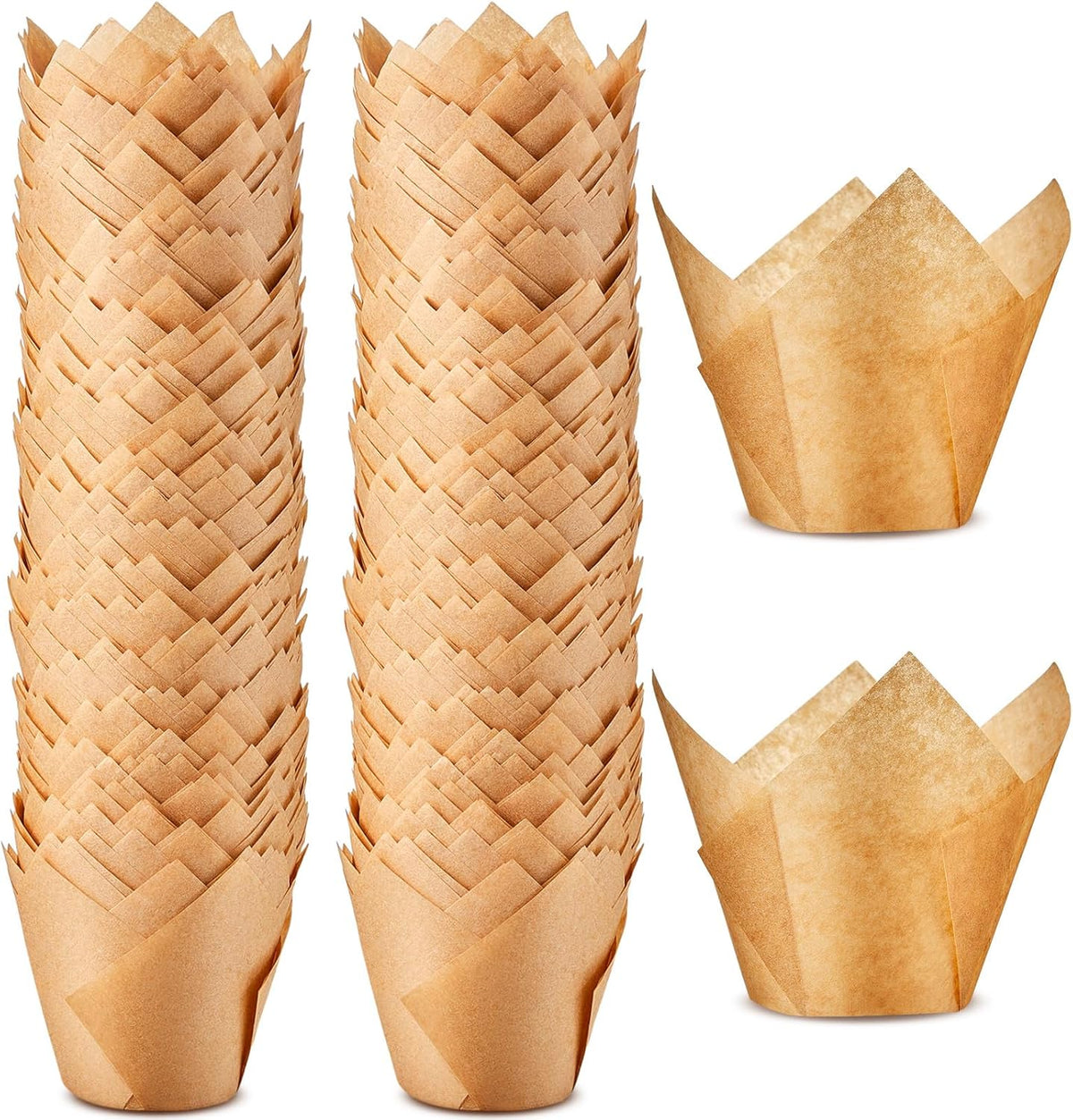 600 Pcs Jumbo Muffin Liners for Baking 2-1/4" x 4" Large Tulip Cupcake Liners Greaseproof Cupcake