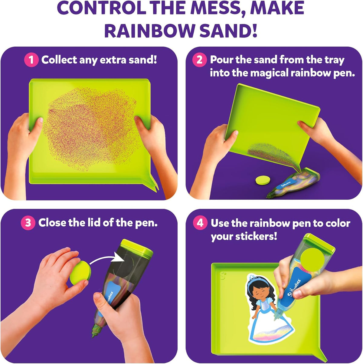 Skillmatics Sand Art Activity - Mess-Controlled DIY Unicorn & Princess Craft Kit with 50+ Colorful