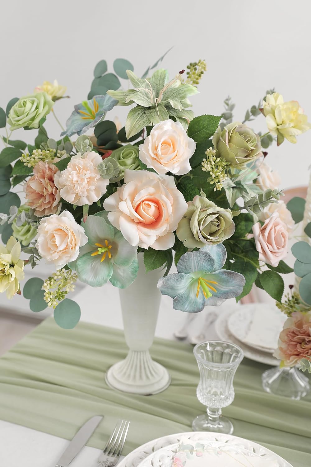 Serra Flora Artificial Flower Combo Fake Peony Rose Silk Flowers for DIY Wedding Bridal Bouquet