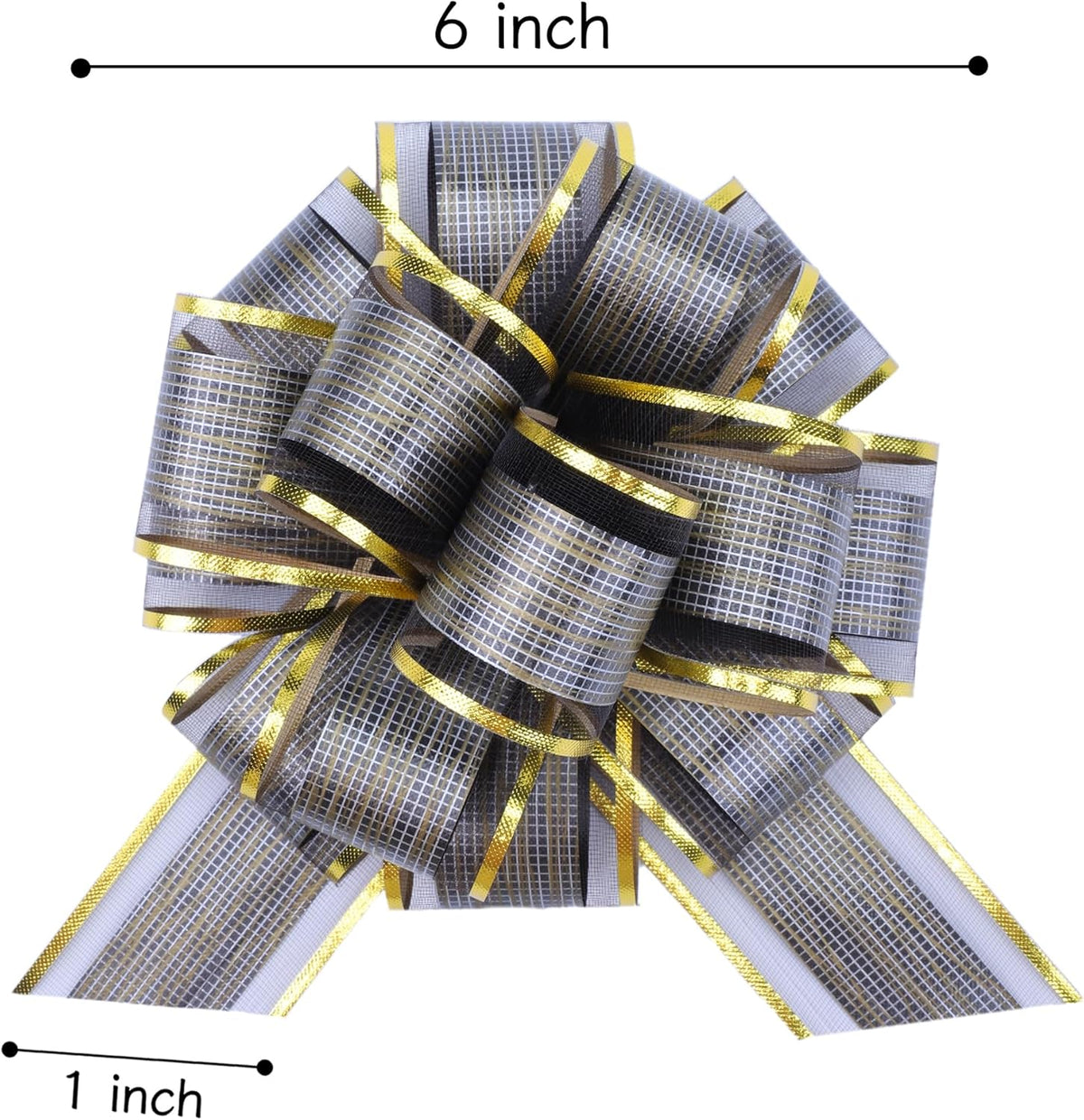 12 Pcs 6 Inch Large Pull Bows, Wedding Gift Ribbon Bow, Party Birthday Holiday Gift Wrapping Bow