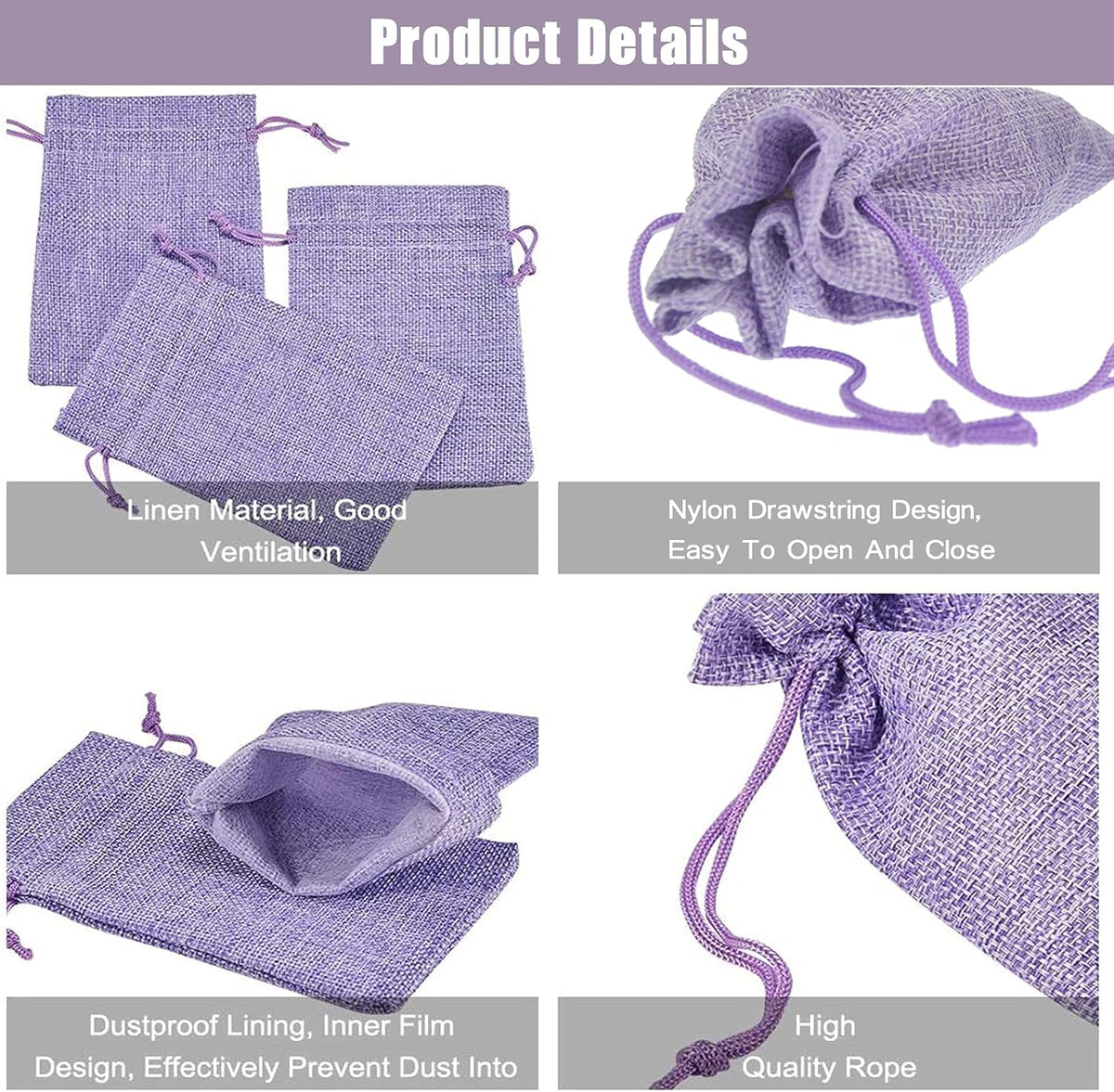 20Pcs Burlap Bags with Drawstring 2.7 x 3.5 Inch, Linen Small Party Favor Gift Bags Jewelry Pouches