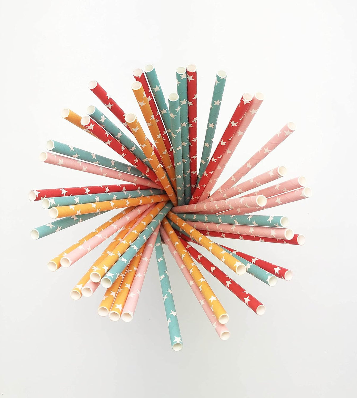 100 Pcs Colorful Disposable Straws, Star Drinking Straws, Rainbow Paper Straws for Juices, Shakes