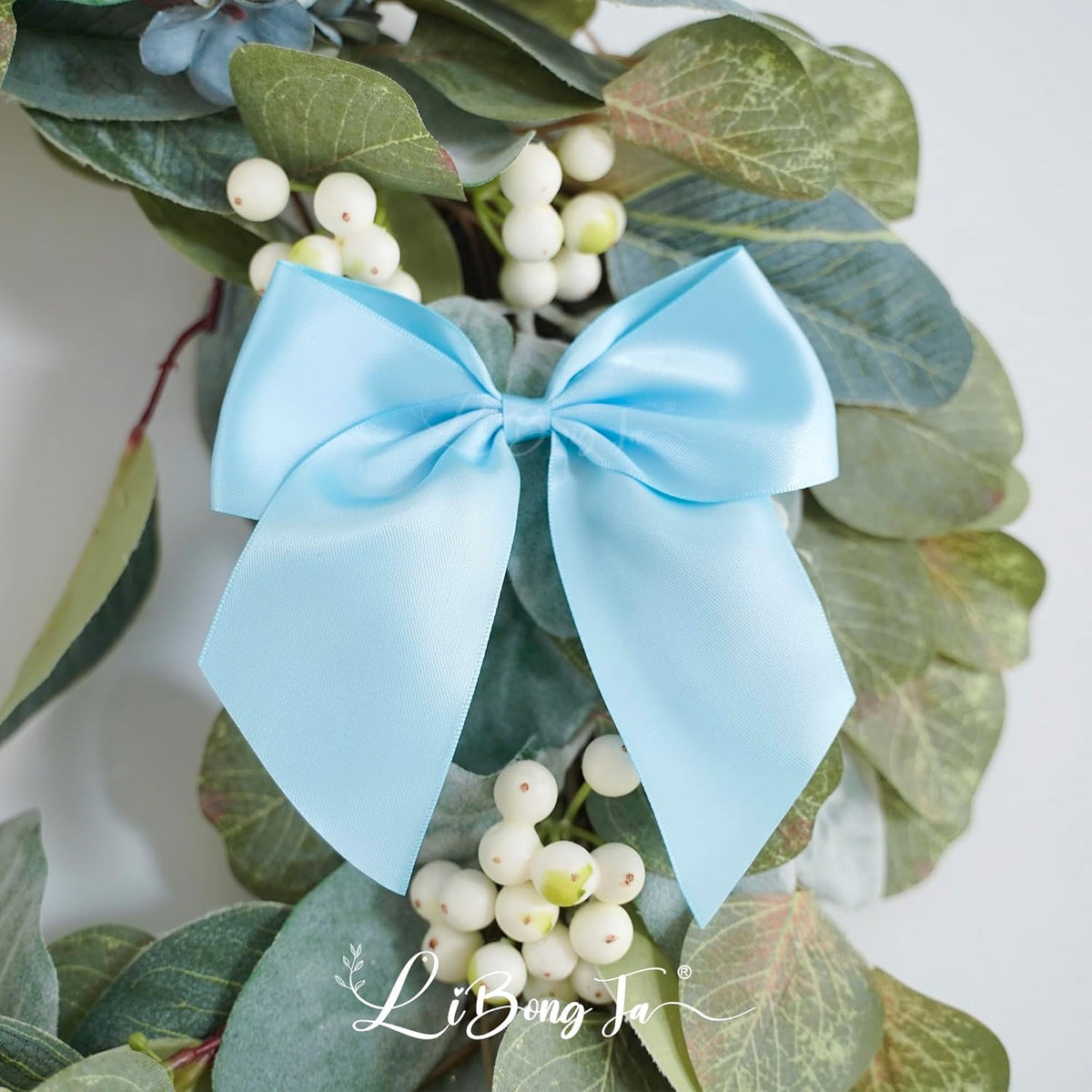 5'' Blue Bow Party Decorations Satin Bows, Twist Tie Bows for Treat Bags, Cake Pops, Pre-Tied Bow