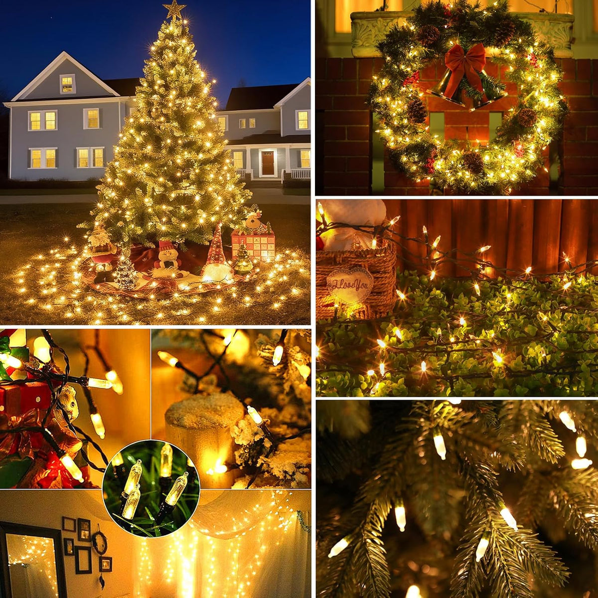 Tcamp 33ft 100LED Battery Operated Christmas Lights Outdoor Indoor, Battery Christmas Tree Lights