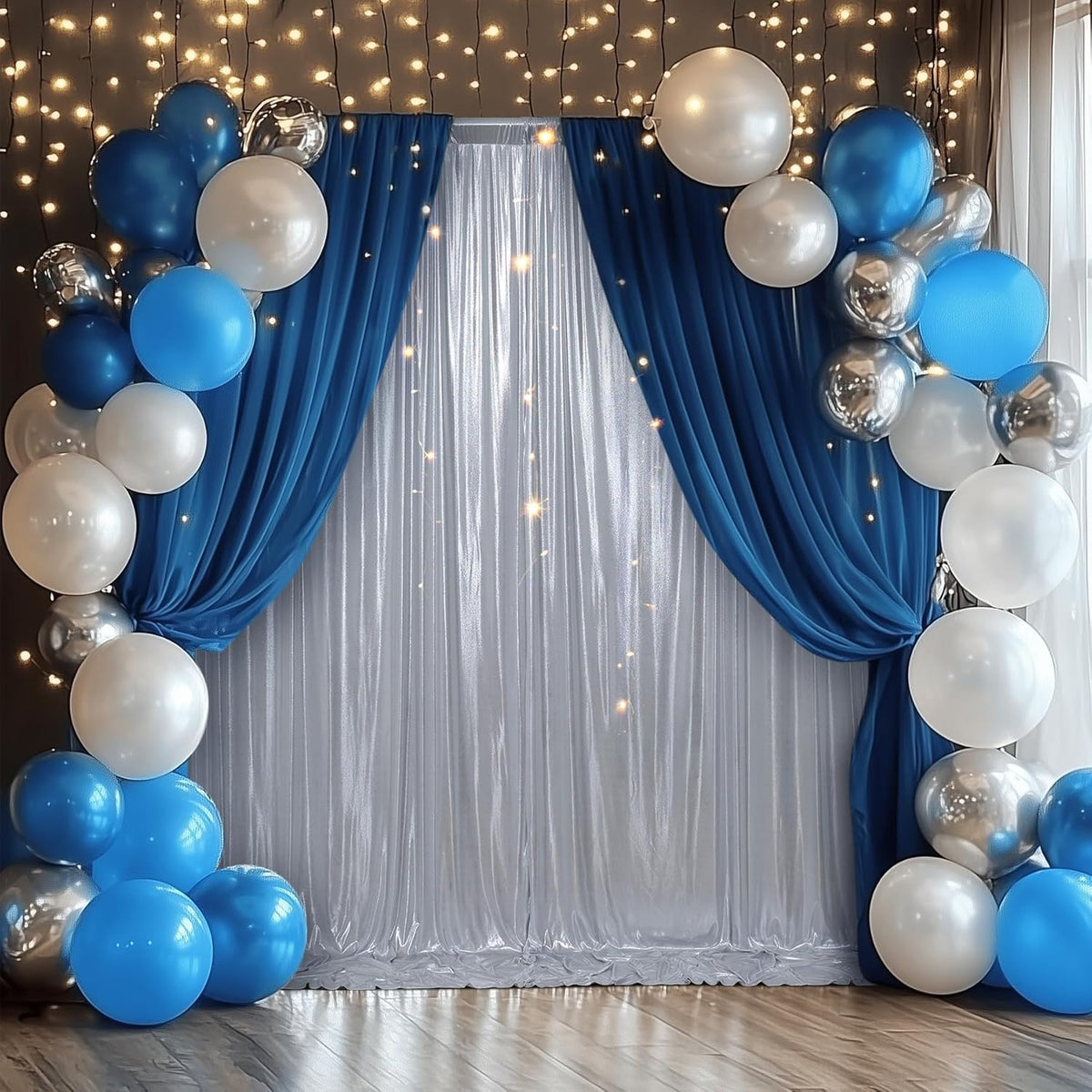 Outpain Thick 30 ft x 10 ft Silver Sequin Backdrop Curtain for Parties, Wrinkle Free Glitter Photo