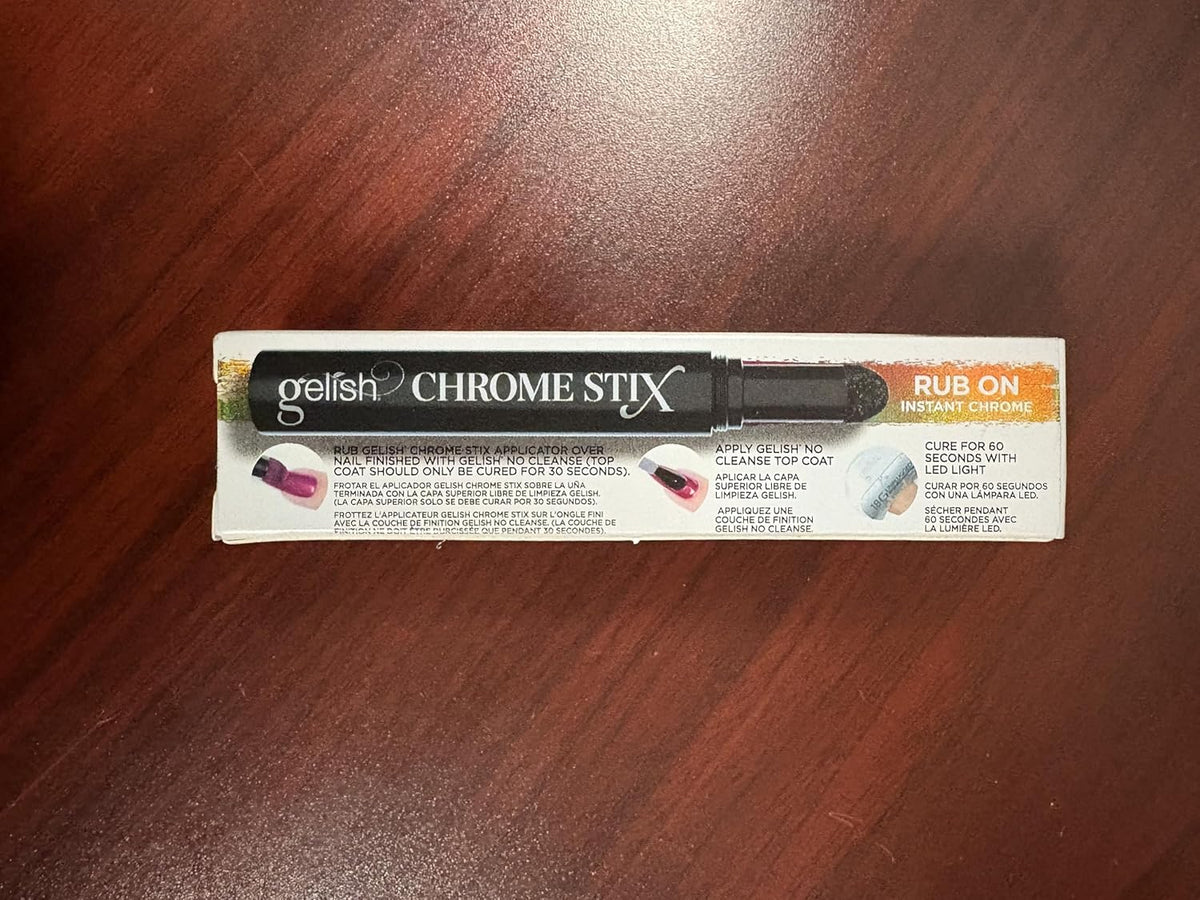 Gelish Chrome Stix, Chrome Nail Powder, Nail Art for Stunning Metallic Finish, Long-Lasting, Easy
