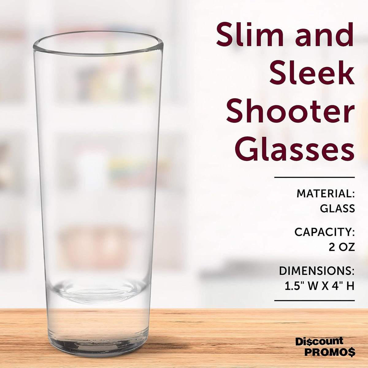 DISCOUNT PROMOS Cordial Shooter Shot Glasses 2 oz. Set of 10, Bulk Pack - Great for Birthdays