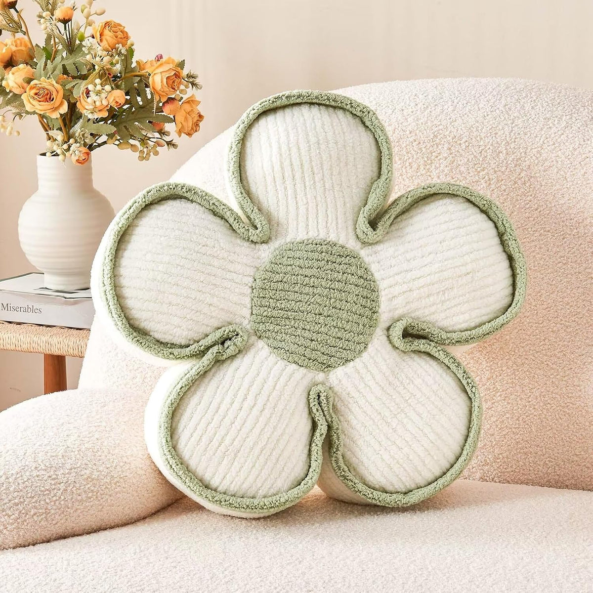 Flower Pillow - Soft Shaped Floor Cushion, Decorative Throw Pillow, Cute Seating Cushion, Room