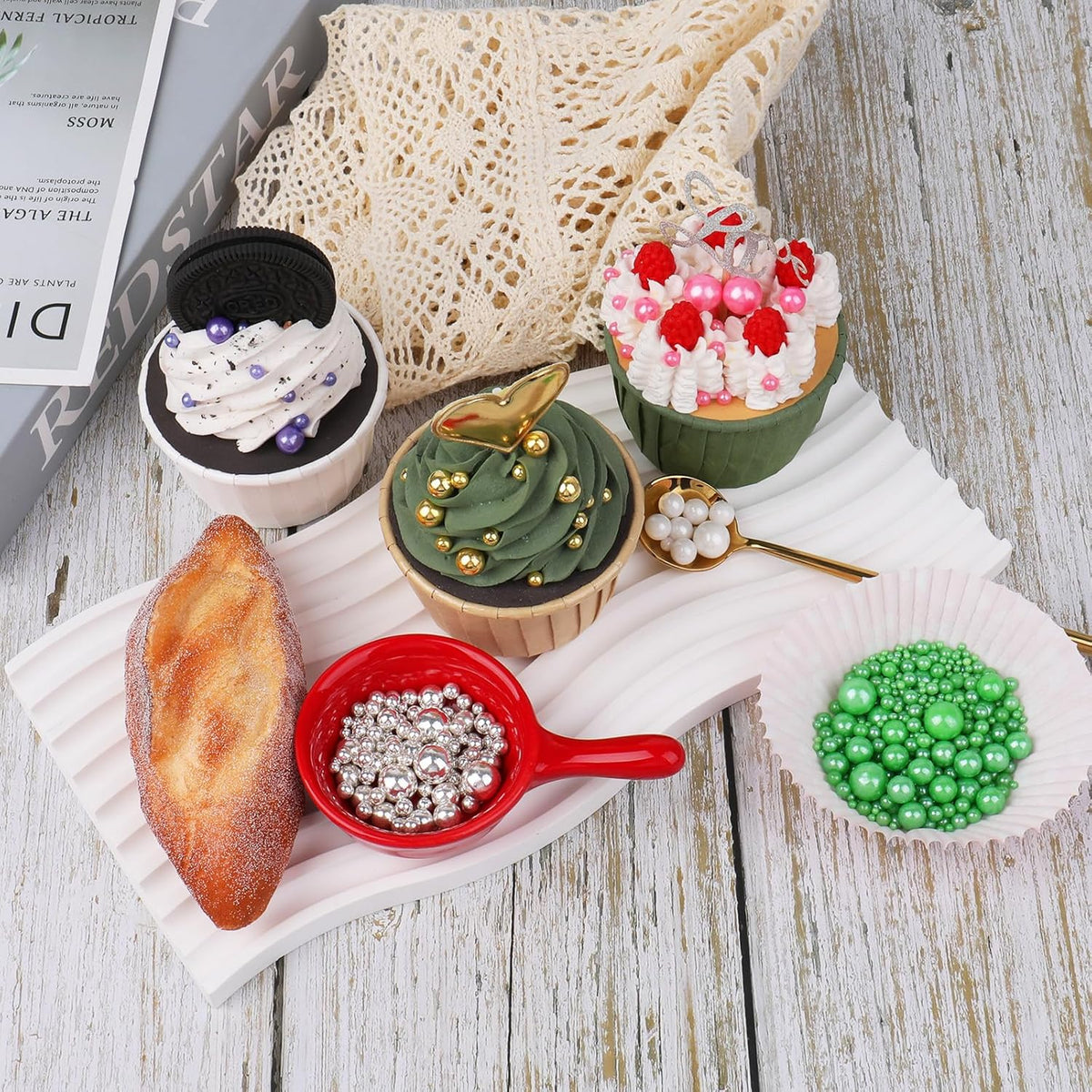 Sprinkles for Cake Decorating, 11Oz 3 Colors Gold Silver White Pearl and Sanding Sugar Sprinkles