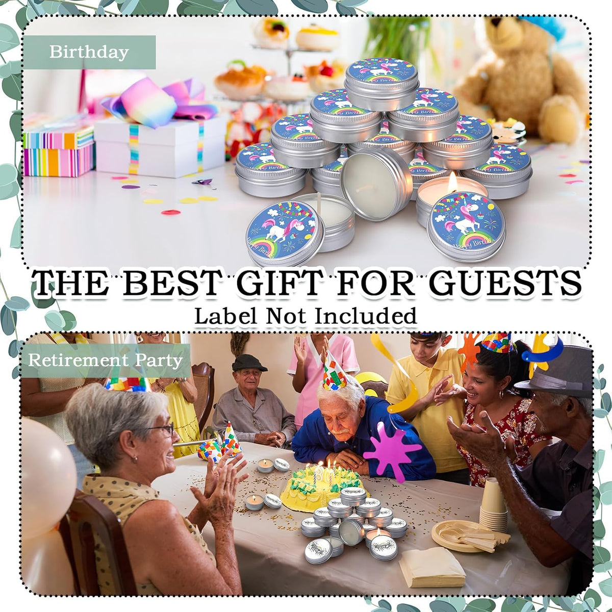 MTLEE 50 Pcs Wedding Scented Candles Gift Travel Tin Candle Aromatherapy Candle for Christmas