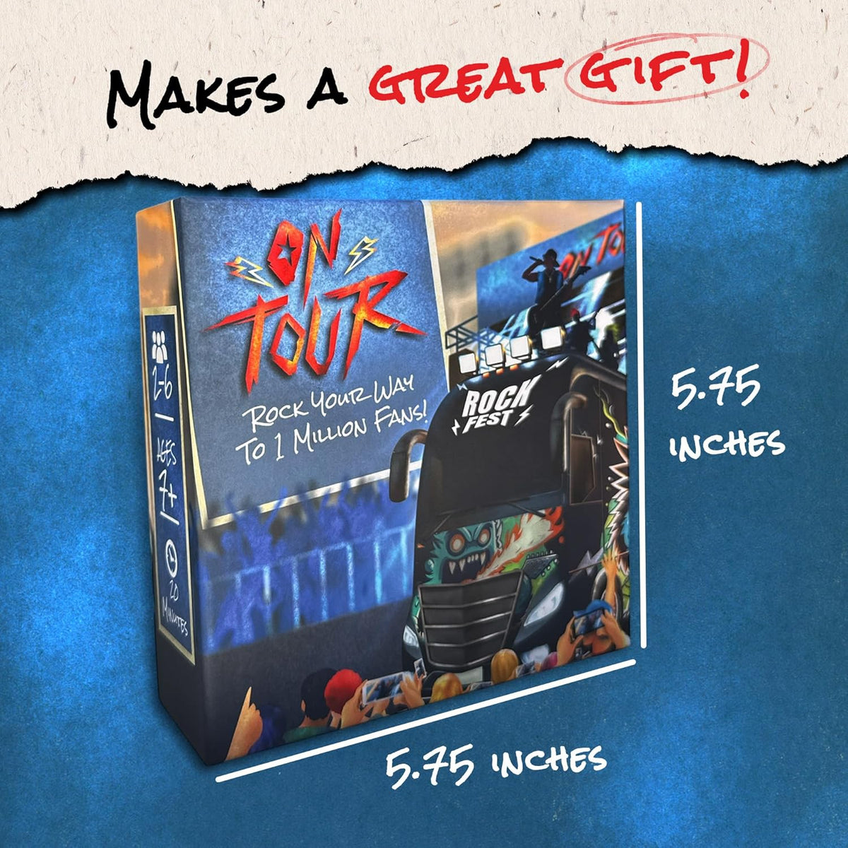 On Tour – Music Themed Card Game for Families, Mille Bornes Style | Teens & Adults | Fun Party