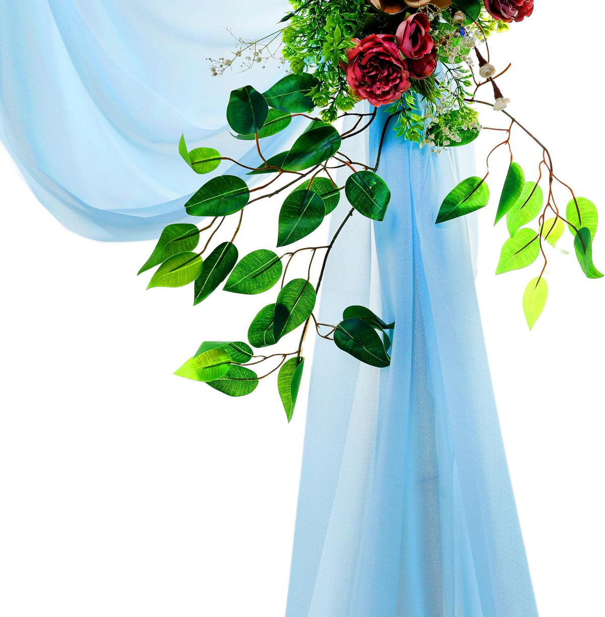 VDS Pack of 1 Panel (30 Inch X 40 Feet) Wedding Arch Draping Fabric Sheer Chiffon Fabric Drapery
