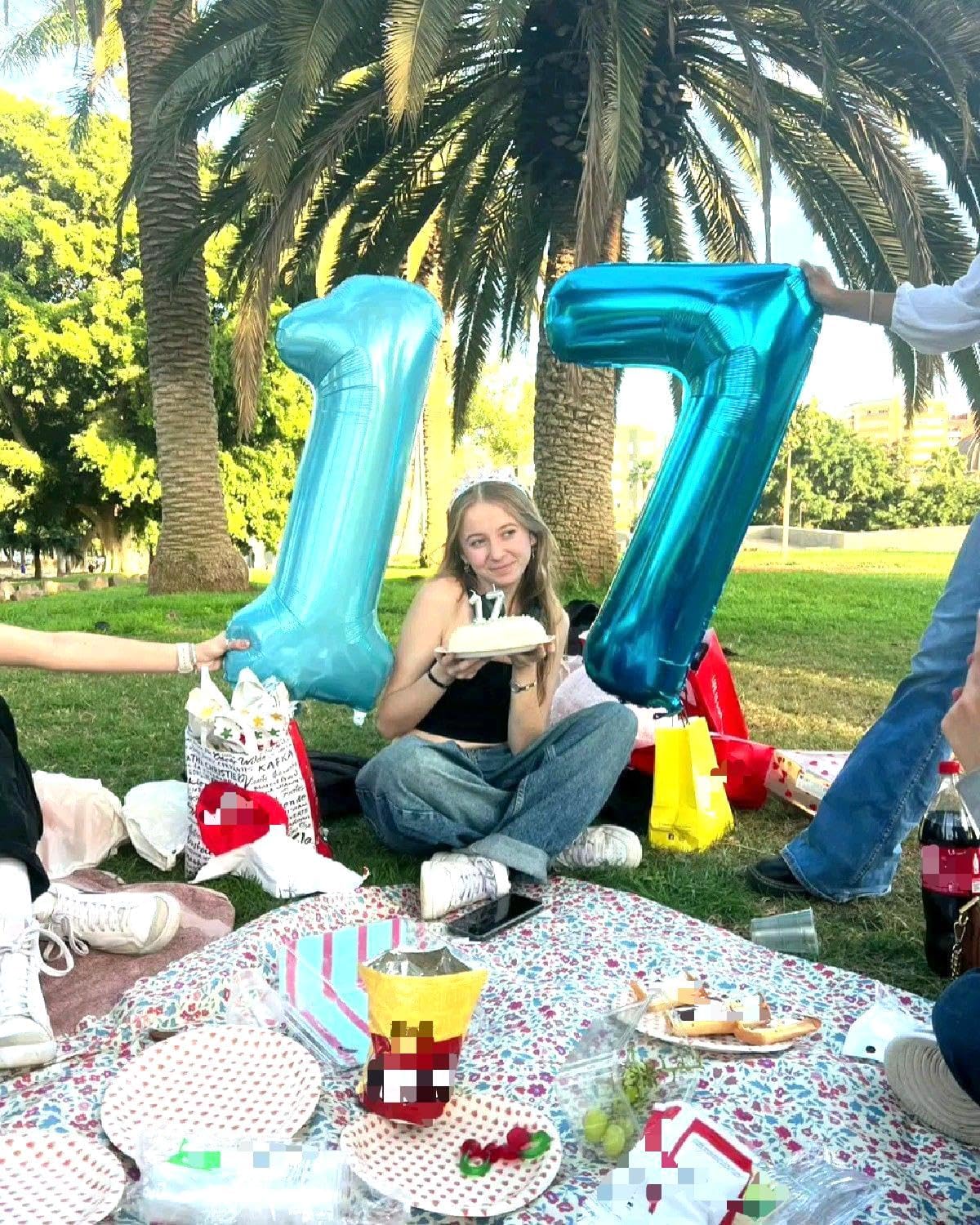 Blue Helium Number Balloon 40 Inch, Giant Foil Blue Number 0 Birthday Balloons, Large Numbers 10 20