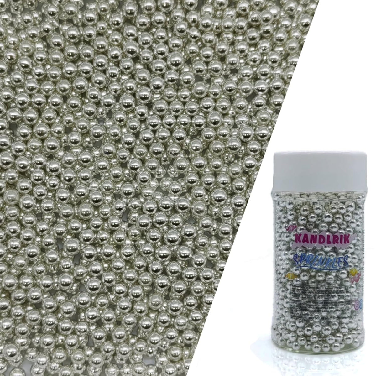 Edible Silver Pearl Sugar Sprinkles Candy 4mm Mini Pearls Cake Decorations Cupcake Toppers Cookie