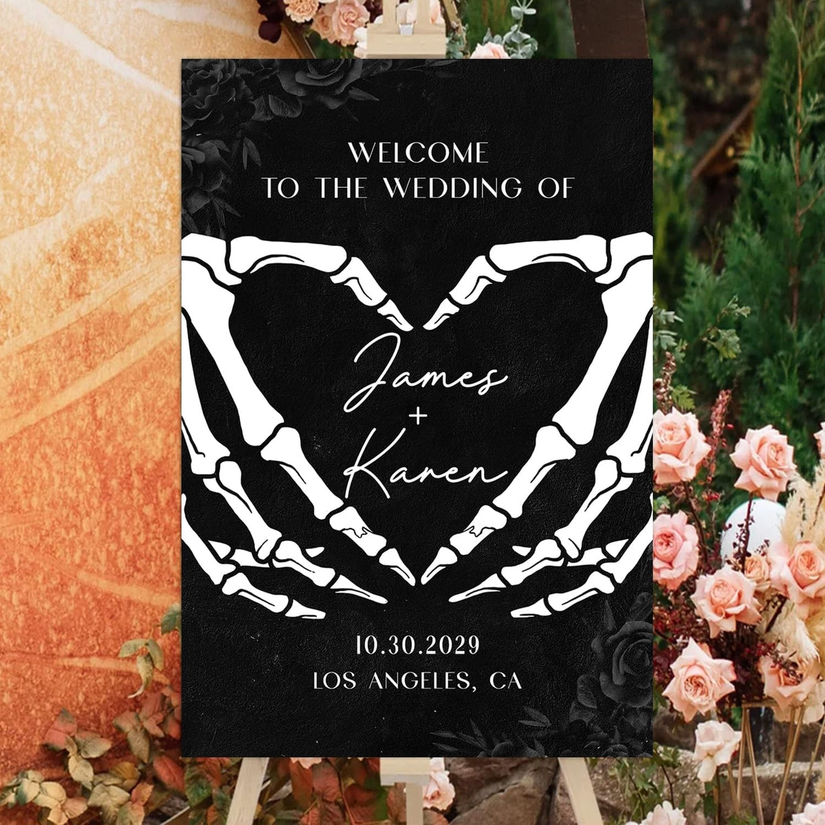 Halloween Wedding Welcome Sign, Gothic Welcome Sign Black Wedding Sign, Wedding Sign Halloween