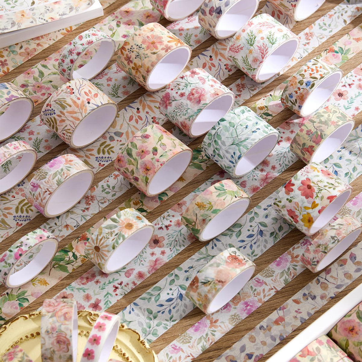 32 Rolls Washi Tape Set, Colored Floral Decorative Masking Tape, Artists Tapes for Journaling, Junk