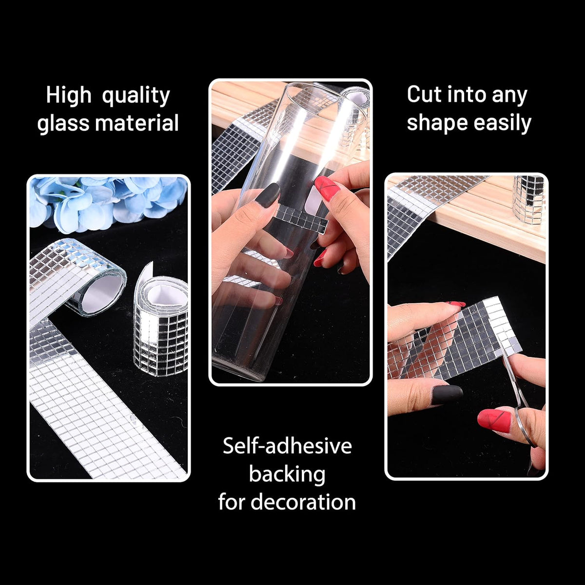 PP OPOUNT Disco Ball Tiles - 11800 Pcs, 5 x 5 mm Self-Adhesive, Mirror Tiles for Crafts & Art