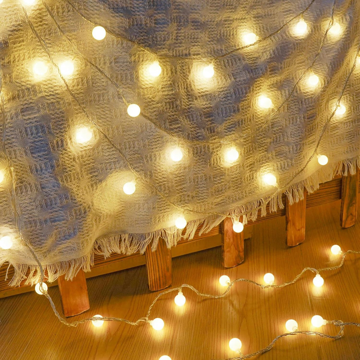 43FT 100LED Connectable Globe String Lights | 8 Modes Fairy Lights Plug in with Remote | Warm White