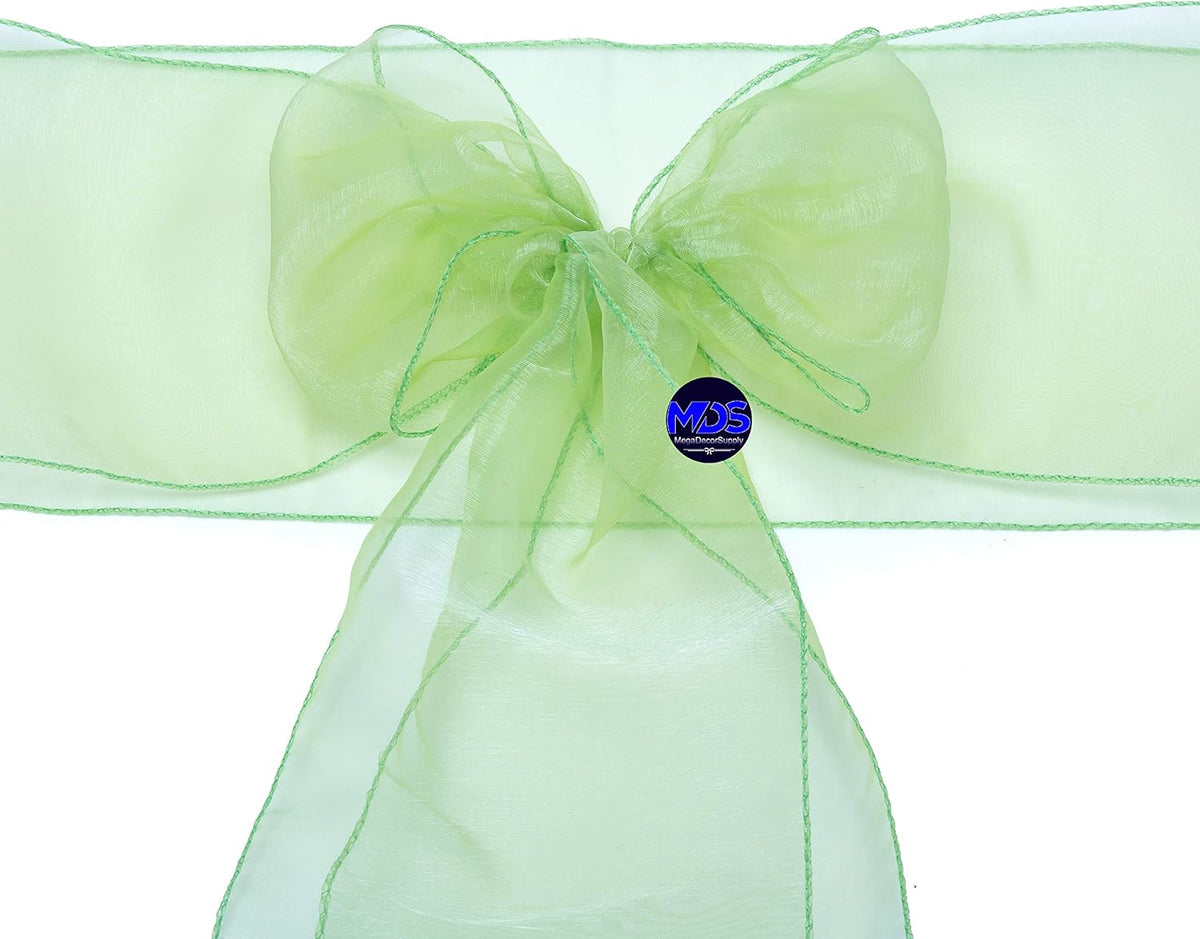 MDS Pack of 150 PCS Organza Chair Sashes Wider Dining Chair Bows Ribbon Tie Back for Wedding Party