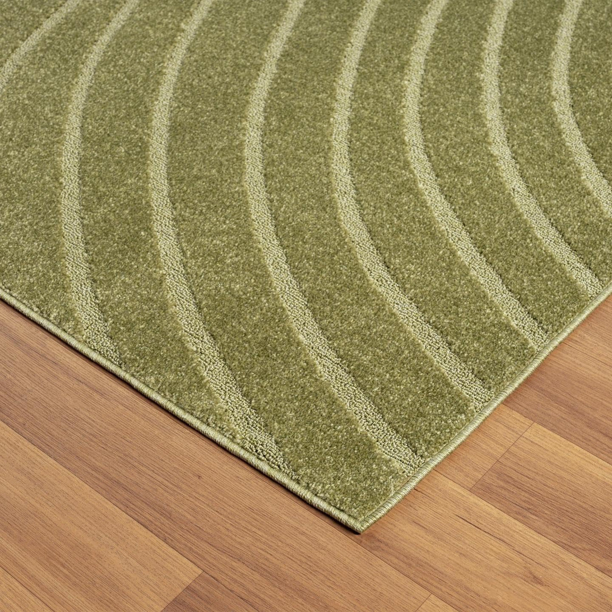 LUXE WEAVERS Modern Geometric Wave Green 2x3 Area Rug, Contemporary Stain Resistant Carpet
