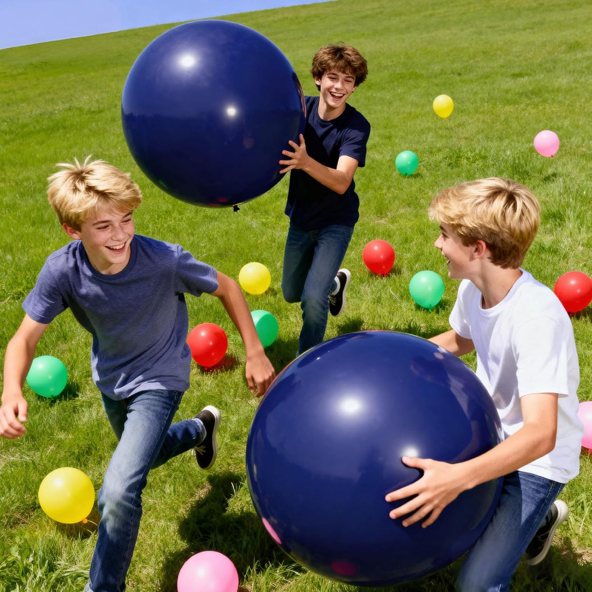 KAWKALSH Dark Blue Balloons 9pcs 36 Inch Extra Large Big Jumbo Giant Matte Navy Blue Latex Balloons