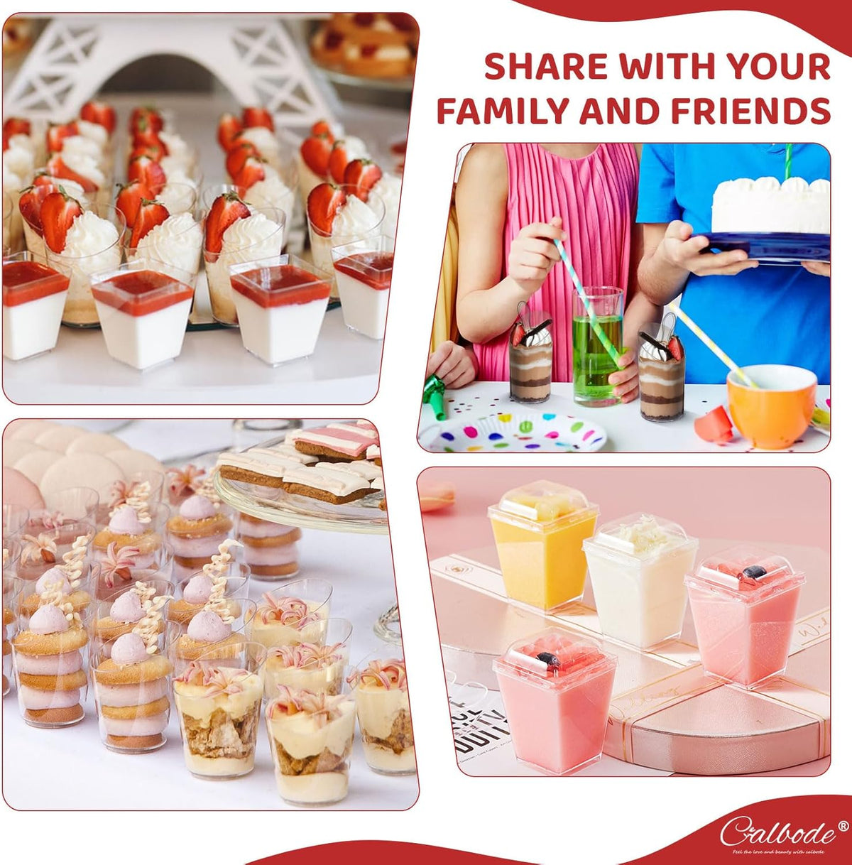 300 Pack Mini Dessert Cups with Spoons – Clear Plastic Parfait Cups for Parties, Ice Cream