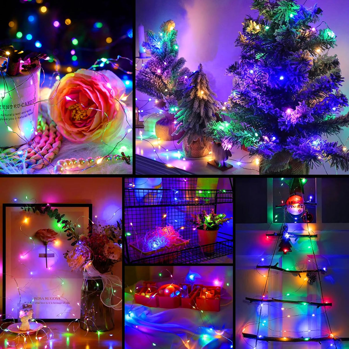 ZGWJ 100 Pack Fairy Lights Battery Operated, 7ft 20 Mini LED Fairy String Lights Silver Wire 3
