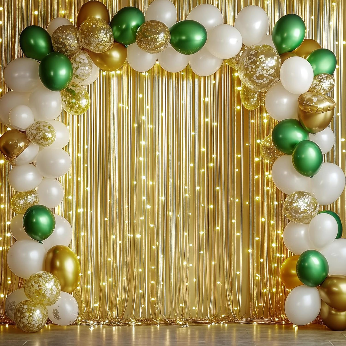 leegleri 30x10ft Thick Gold Glitter Backdrop Curtain Panels for Parties, Wrinkle Free Sparking