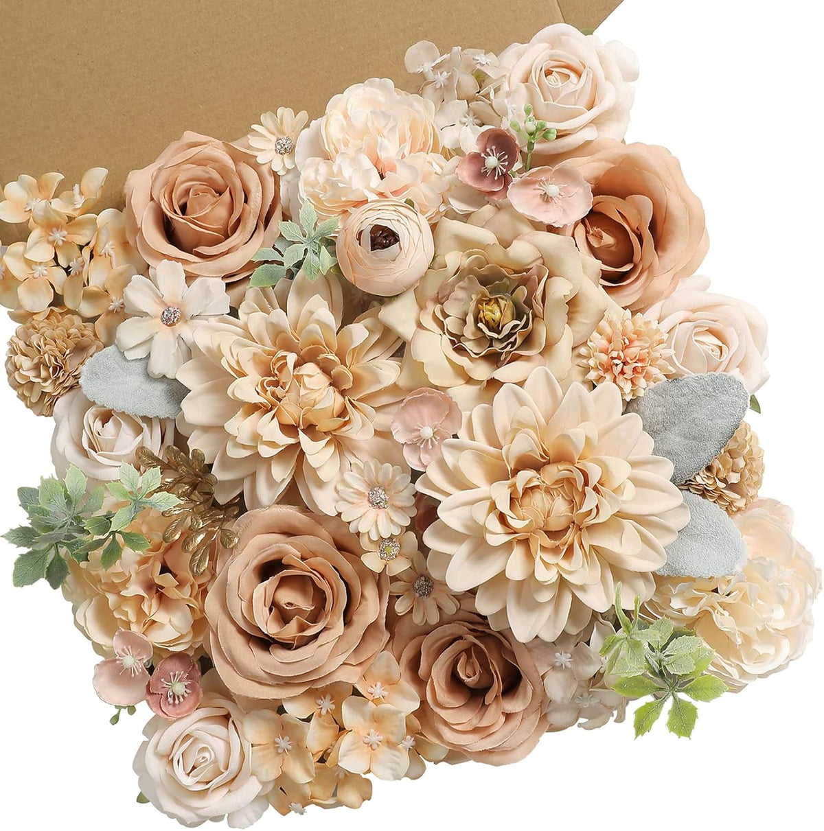 Serra Flora Artificial Flowers Combo Box Set Faux Flowers Bulk Flower Leaf with Stems for DIY