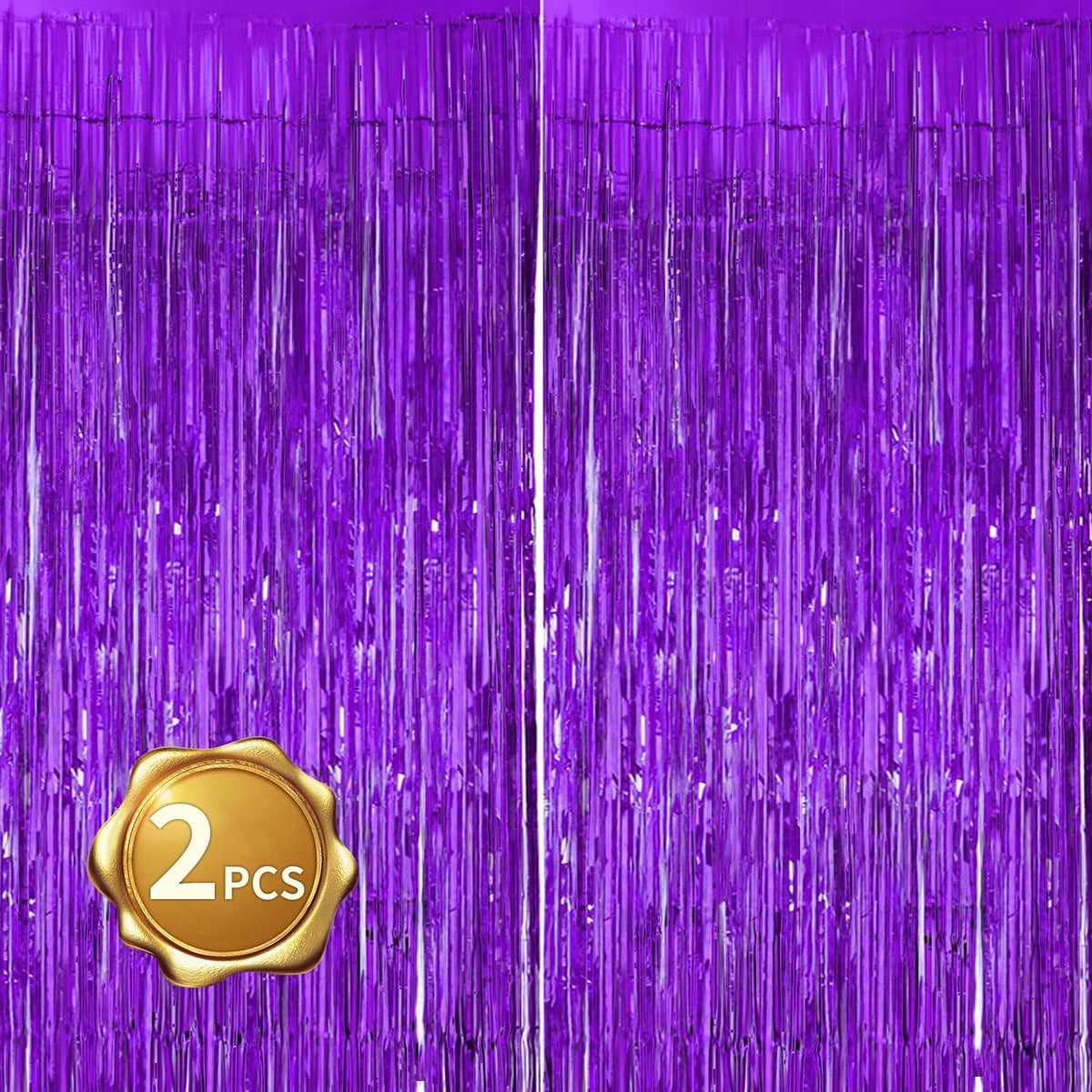 BEISHIDA 2 Pcs Light Purple Violet Door Streamers Tinsel Curtain Party Streamers Backdrop Fringe