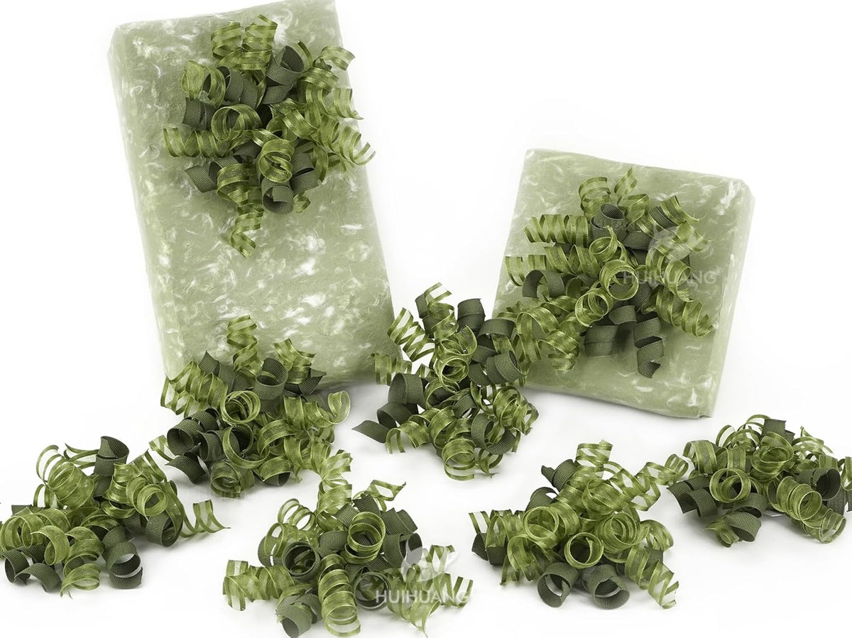 HUIHUANG Green Bows for Gift Wrapping Christmas Gift Bow 5 inch x 8 Counts Moss Green Self-Adhesive