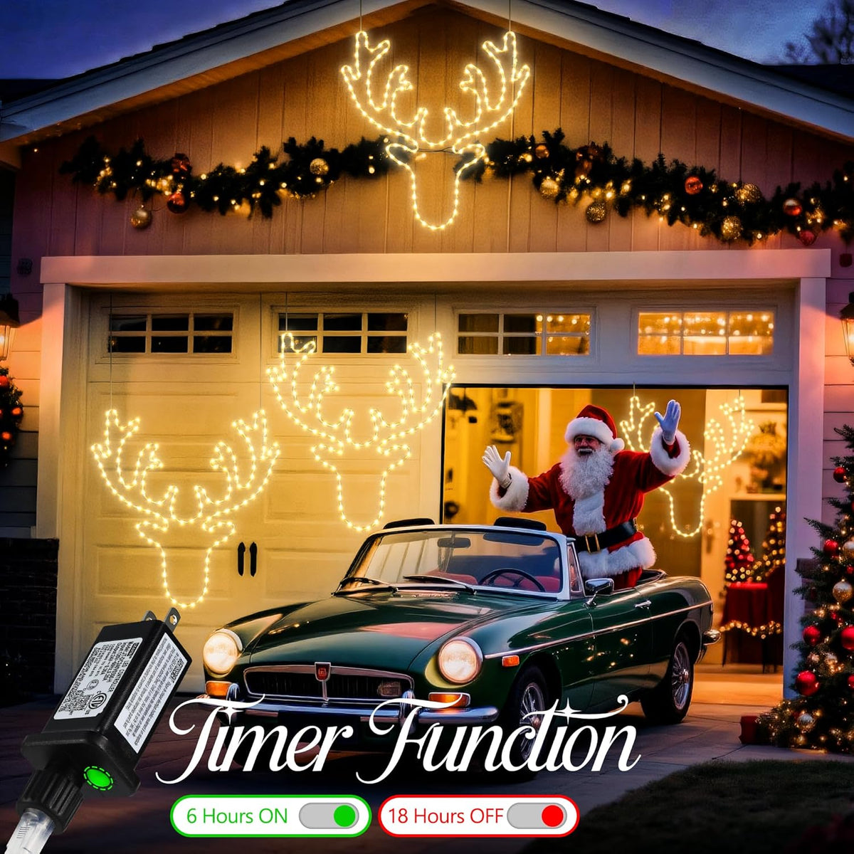 Christmas 32'' Large Reindeer Lights Decoration - 134LED Waterproof Christmas Outdoor Lighted Large