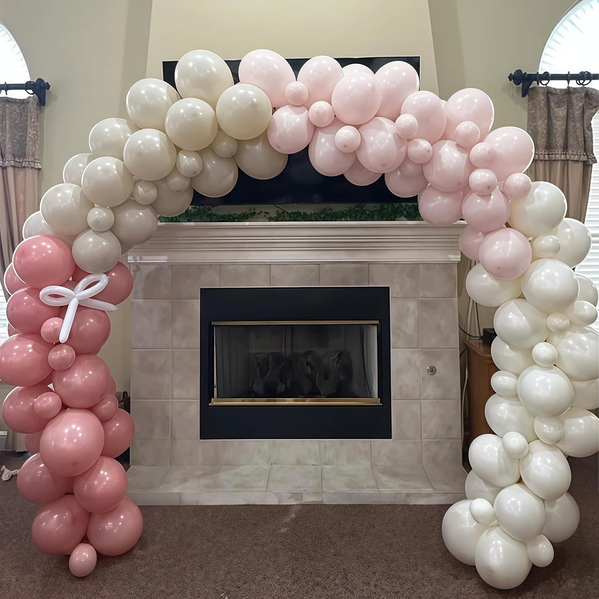 Dusty Pink Balloon Arch Kit 115Pcs Boho Blush Pink Balloons Garland Neutral Retro Peach Nude Beige
