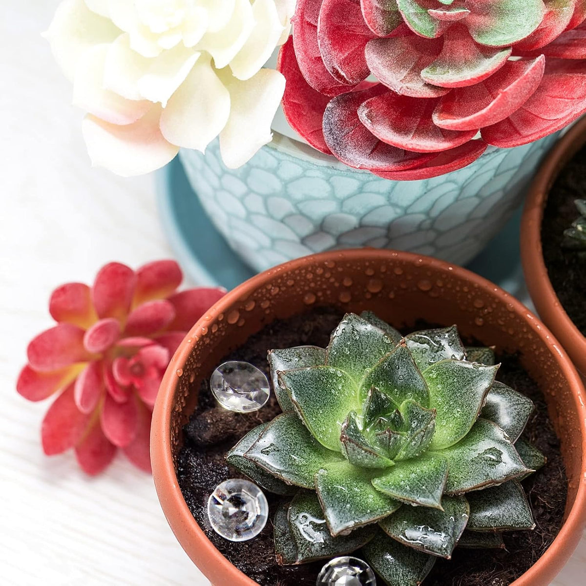2000pcs Platic Acrylic Gems Fake Acrylic Diamonds Vase Filler Beads Faux Diamond Crystals Jewels