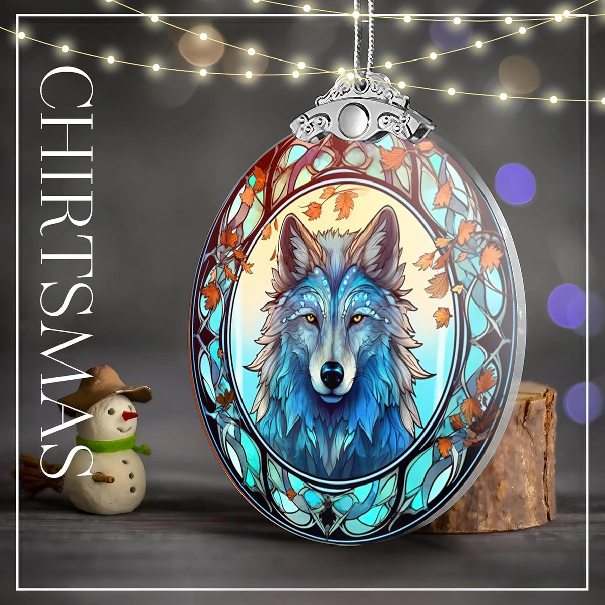 2025 Ornament Stained Glass Effect, Big 4 Inch Acrylic Hanging Art, Tree Ornaments, Holiday