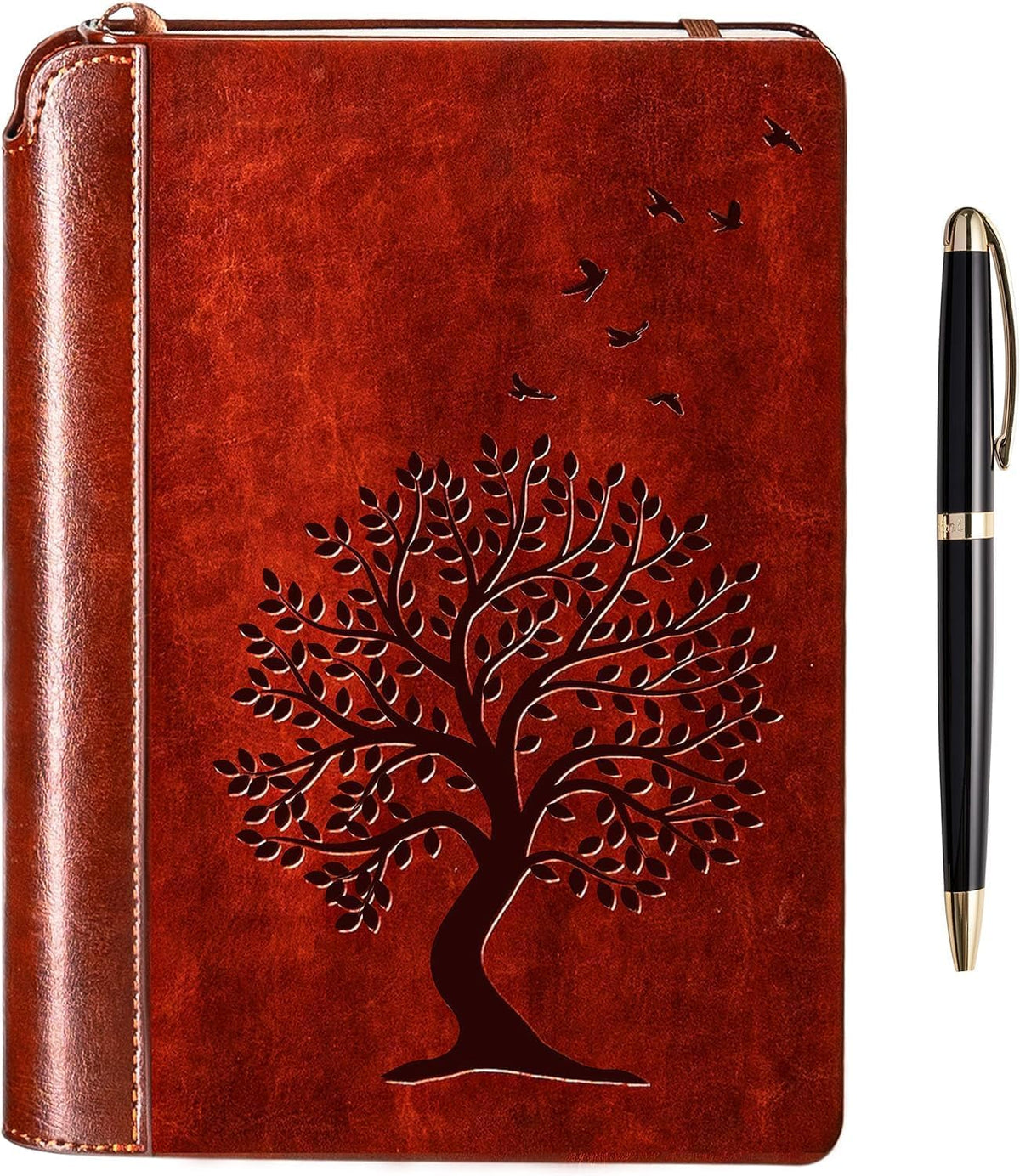 SETTINI® Tree of Life Journal Gift Set - Hardcover Vegan Leather, Unique Pen Holder, Lined, 192