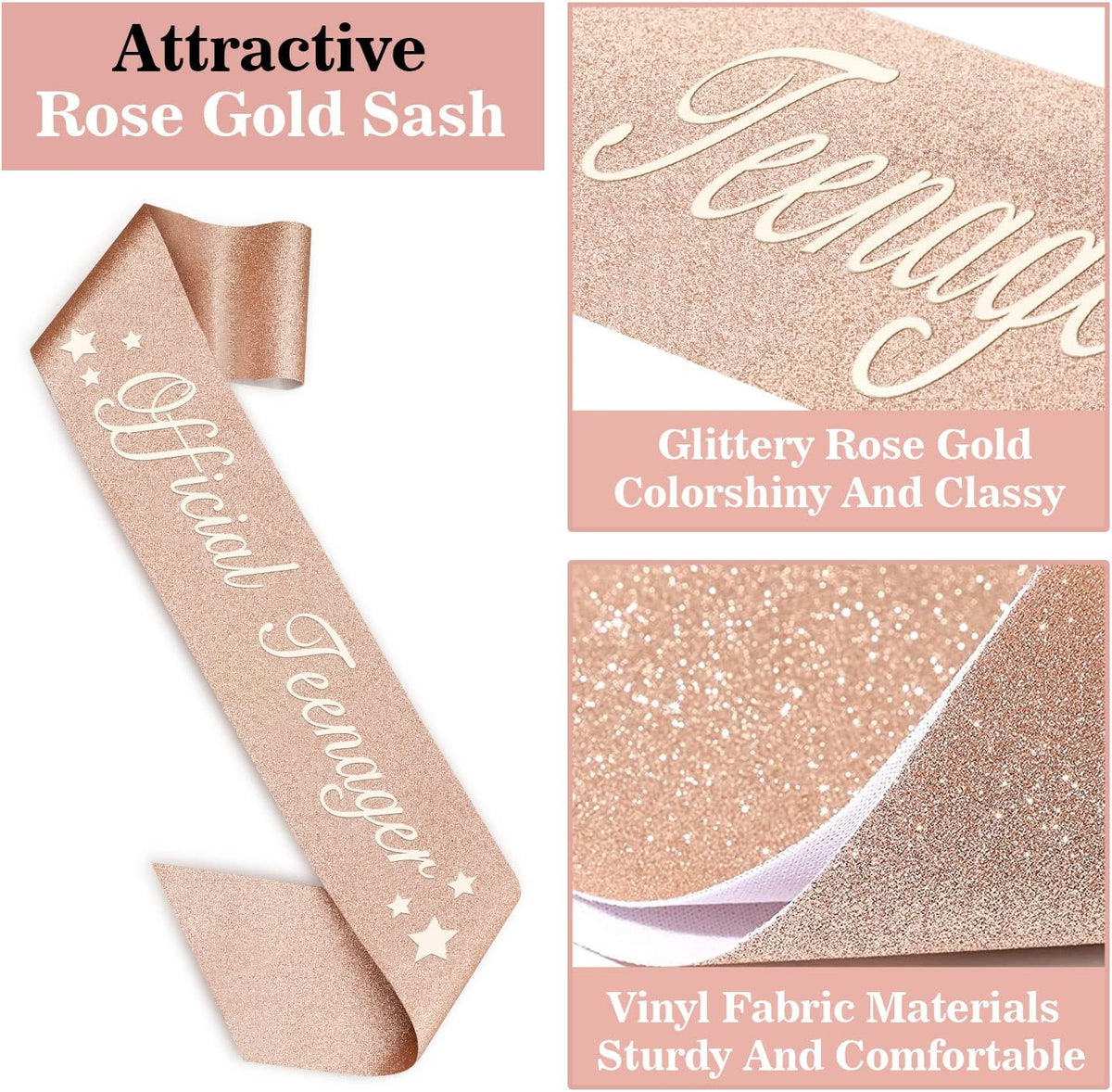 13th Birthday Decorations for Girls, Including 13th Birthday Crown/Tiara, Official Teenager Sash