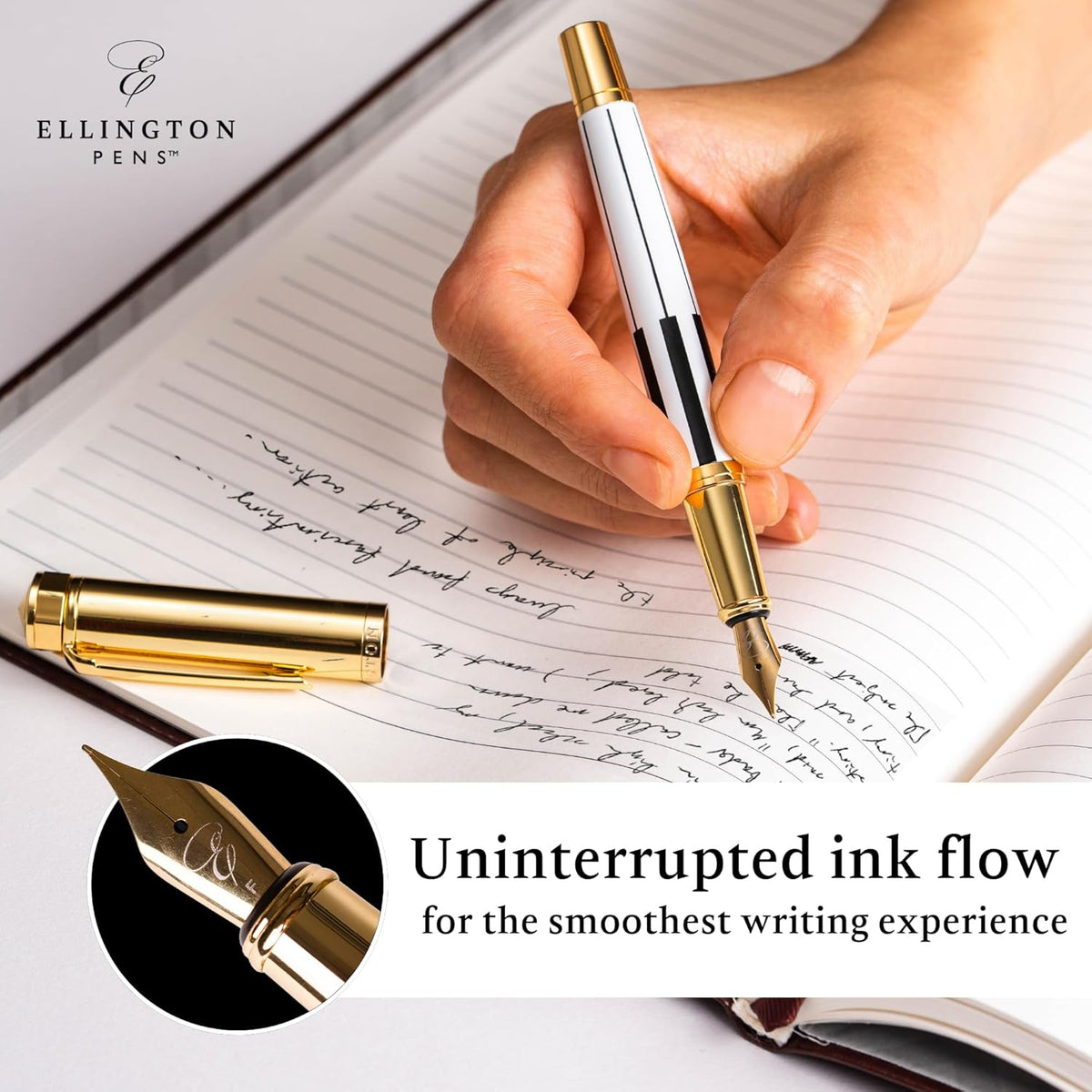 Ellington Pens Luxury Fountain Pen Set- Fountain Pens for Writing - Smooth Fine Nib - Includes